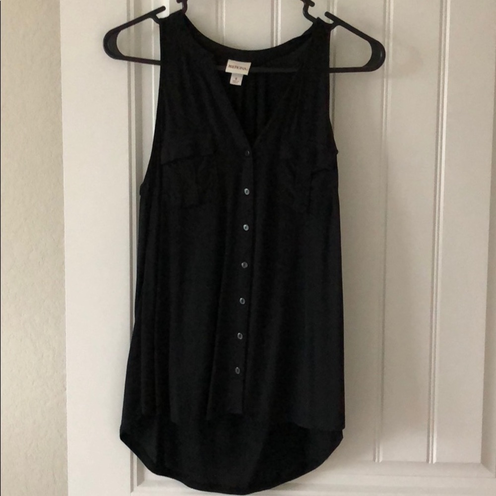 **2 items for $5** Black Button up Tank Top